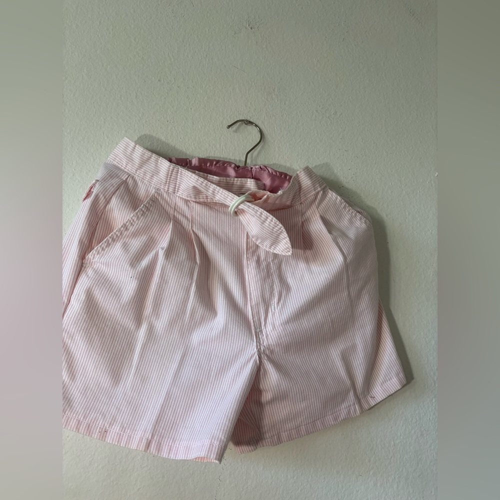 Vintage Couqett Spring white and pink midi shorts